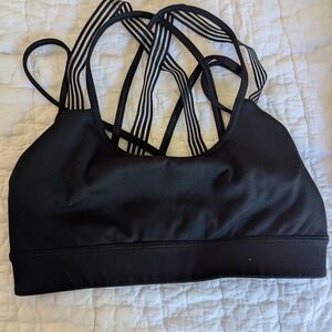 Black Strappy Sports Bra